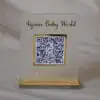 compact qr scan stand made from matte and gold acrylic sheet