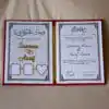 nikah nama booklet certificate with thumb print space and golden acrylic lettering