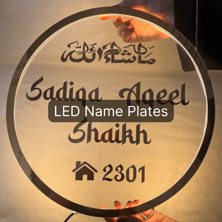 Led Name Plates written on Round LED Name Plate that i am using as blog featured photo