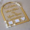 nikah thumb board in golden color with floral embellishments