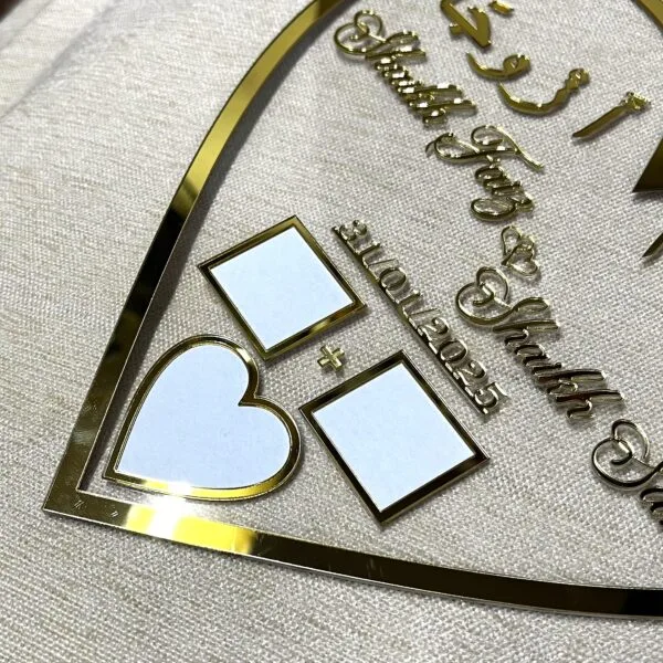IMG_0760 Heart Shaped Nikah Thumb Board for Weddings made using silver acrylic sheet