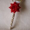 "Customizable Nikah pen adorned with feathers, decorative lace, a rose, and a personalized acrylic name cutout—ideal for signing the Nikah Nama.