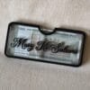 Stylish custom cash envelope in clear acrylic with 'Mozz Ki Salami' in elegant English script, perfect for wedding and Muh Dikhai gifts.