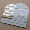 Top-down view of the personalised Nikah plaque laid out above its removable stand, clearly demonstrating how the pieces fit together for easy assembly and transport.